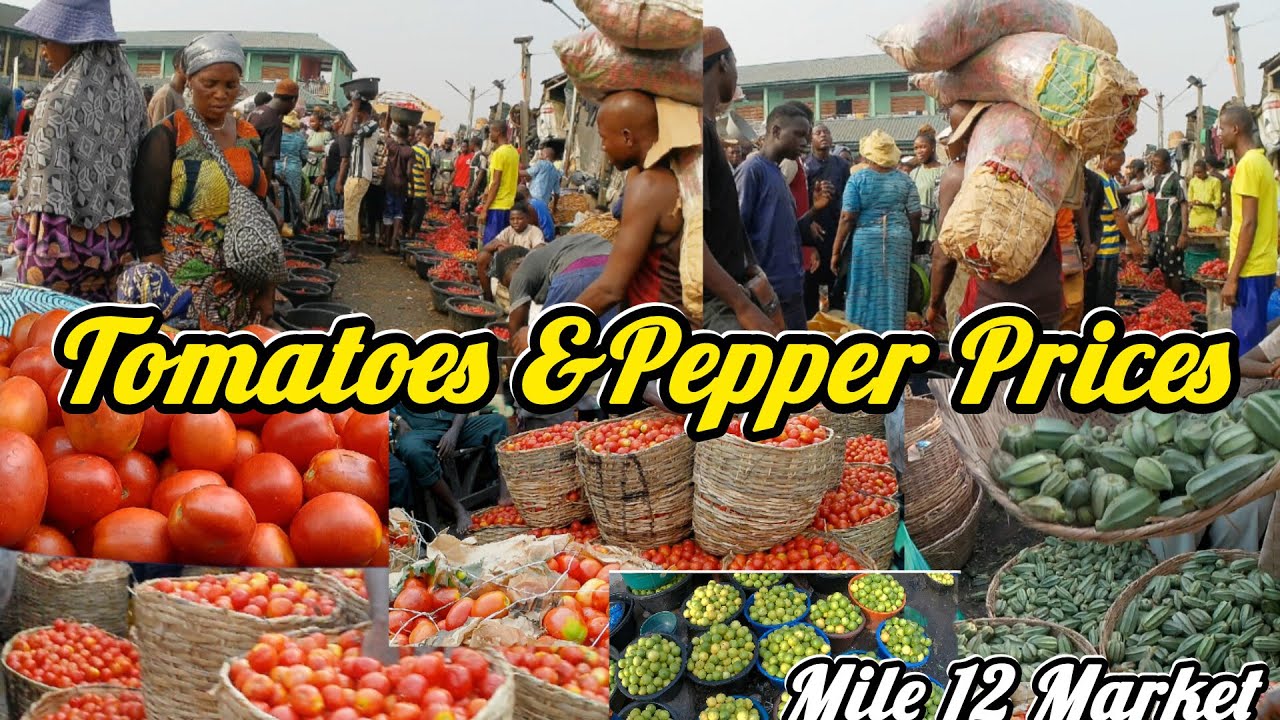 Текущие цены на помидоры, перец и лук на рынке Майл 12 в Лагосе + Вкусная уличная еда