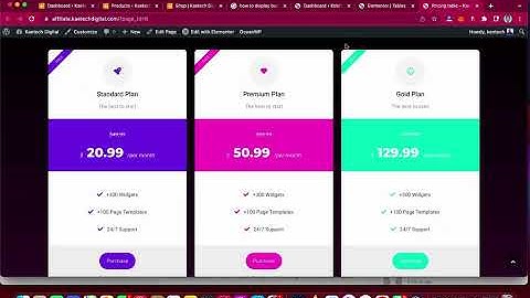 How to create beautiful Pricing Tables With Elementor Free Version