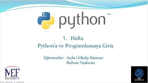 Python for Data Science #1 (Python ve Programlamaya Giriş)