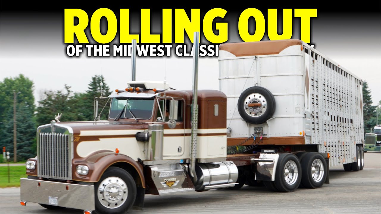 Trucks rolling out of The 2025 Midwest Classic Truck Show