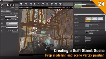 Creating a Scifi Street Scene | Full Process | Prop modelling and scene vertex painting