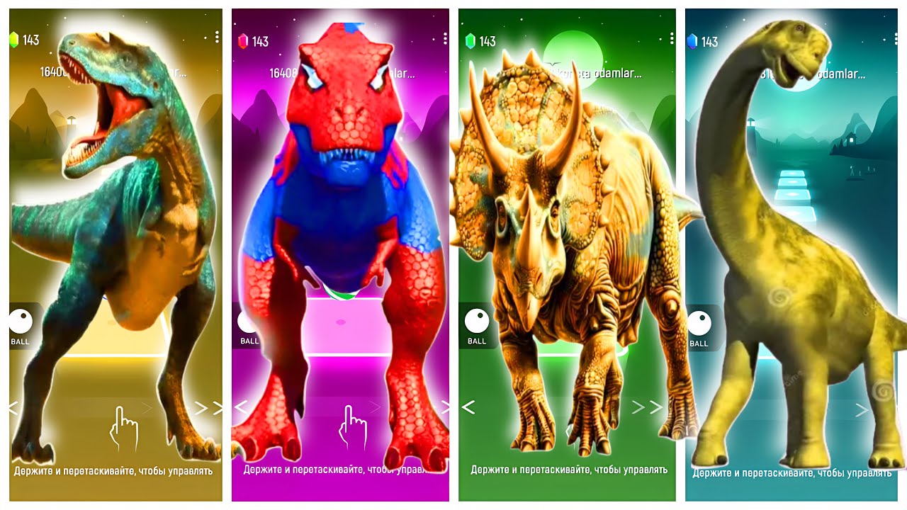 🦖JurassicWorld Tyranosaurus🆚The Indominus Rex🆚The Triceratops🆚The Brountasaur Coffin || TilesHop