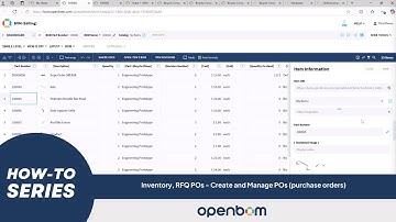 OpenBOM How-To Series: RFQ/POs and Inventory - FAQ, Tips, and Best Practices in OpenBOM