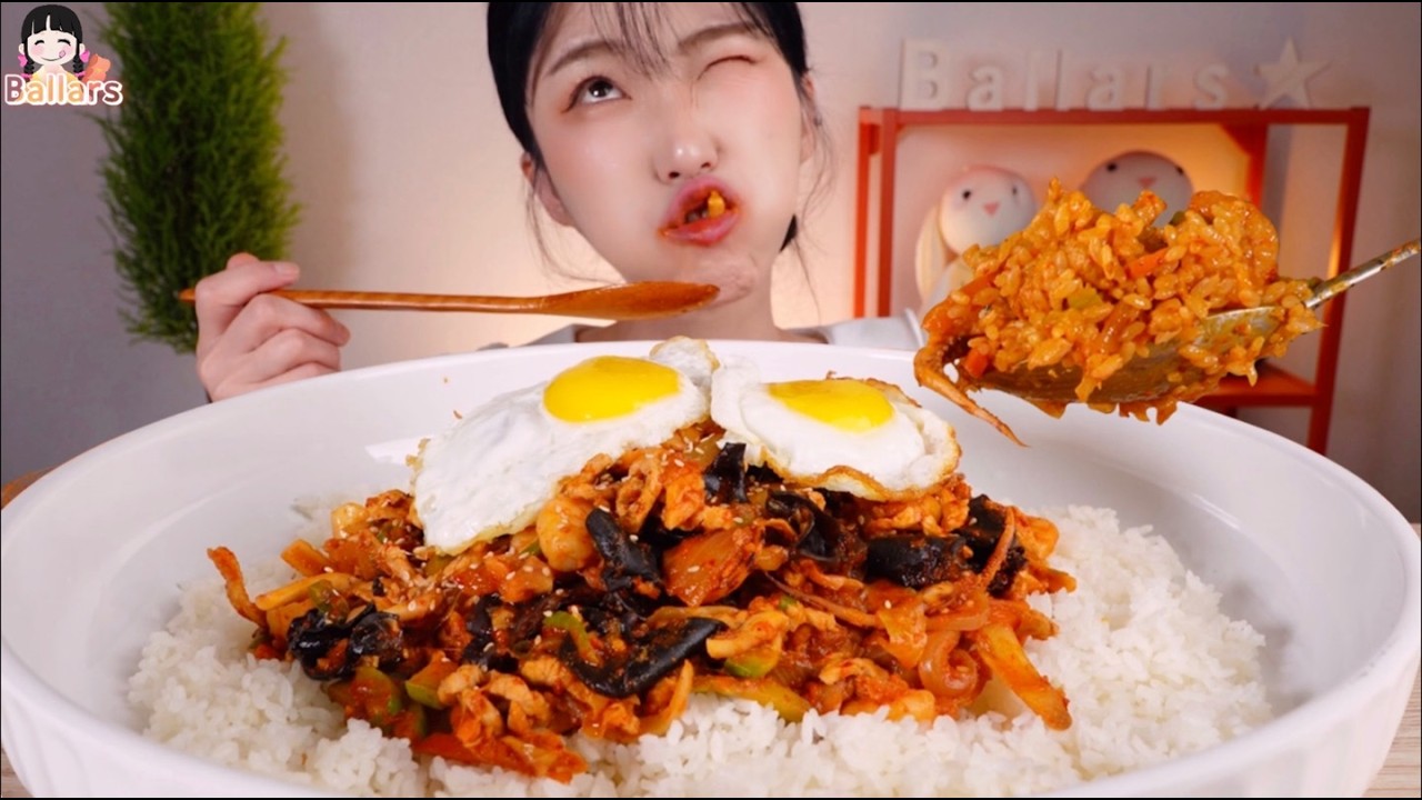 Mukbang:) 👍 Korean Bibimbap ☆Big Bites : ASMR :: Eatingshow☆