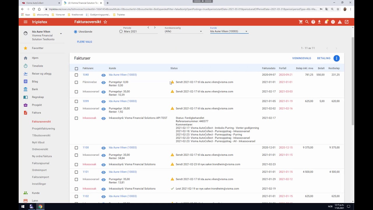 Ny versjon av Visma AutoCollect for Tripletex
