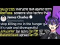 "stabbing pewdiepie and james charles in minecraft" | Kip Reacts to