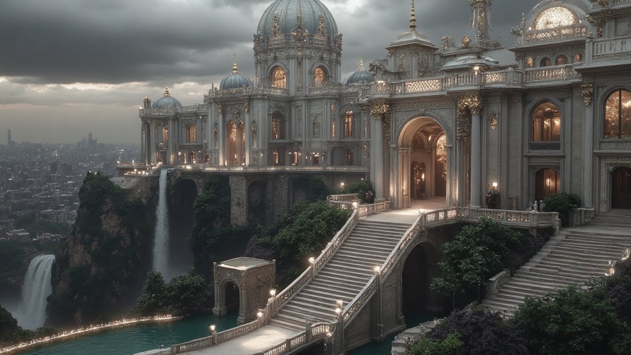 “Discover AI Generated Prestigious Cliff Side Palace  | A Symphony of Beauty, Detail & Grandeur”