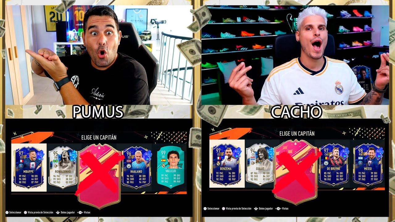 FUT DRAFT MILLONARIO VS CACHO DESCARTANDO SOBRES TOCHOS !!!!