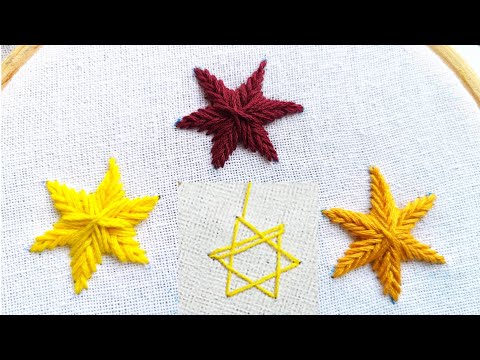 Hand Embroidery - Star stitch - Easy and Beautiful Embroidery - Satin stitch