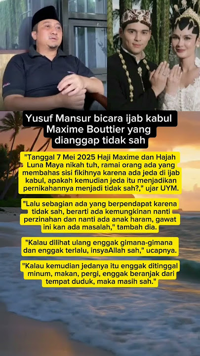 ust yusuf mansur ikut bicara soal jeda qabul maxime saat akad nikah #fypシ゚viral #fyp #shortsfeed