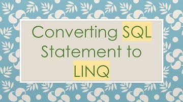 Converting SQL Statement to LINQ