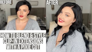 How to Install & Blend ClipIn Extensions from Amazing Beauty Hair into Pixie Bob | Blaize McKennah