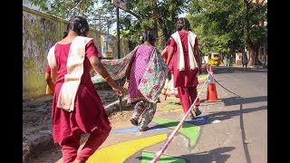 Improving Road Safety Using Tactical Urbanism Sringeri Mutt Road Chennai Itdp India