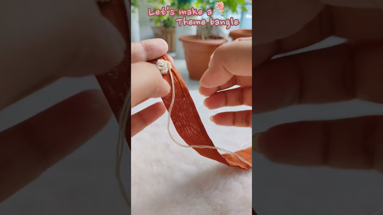 Rose😜-hand embroidered bangle🌼