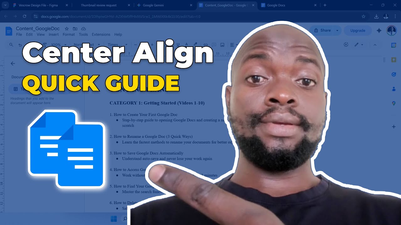 How to Center Align Text in Google Docs - YouTube