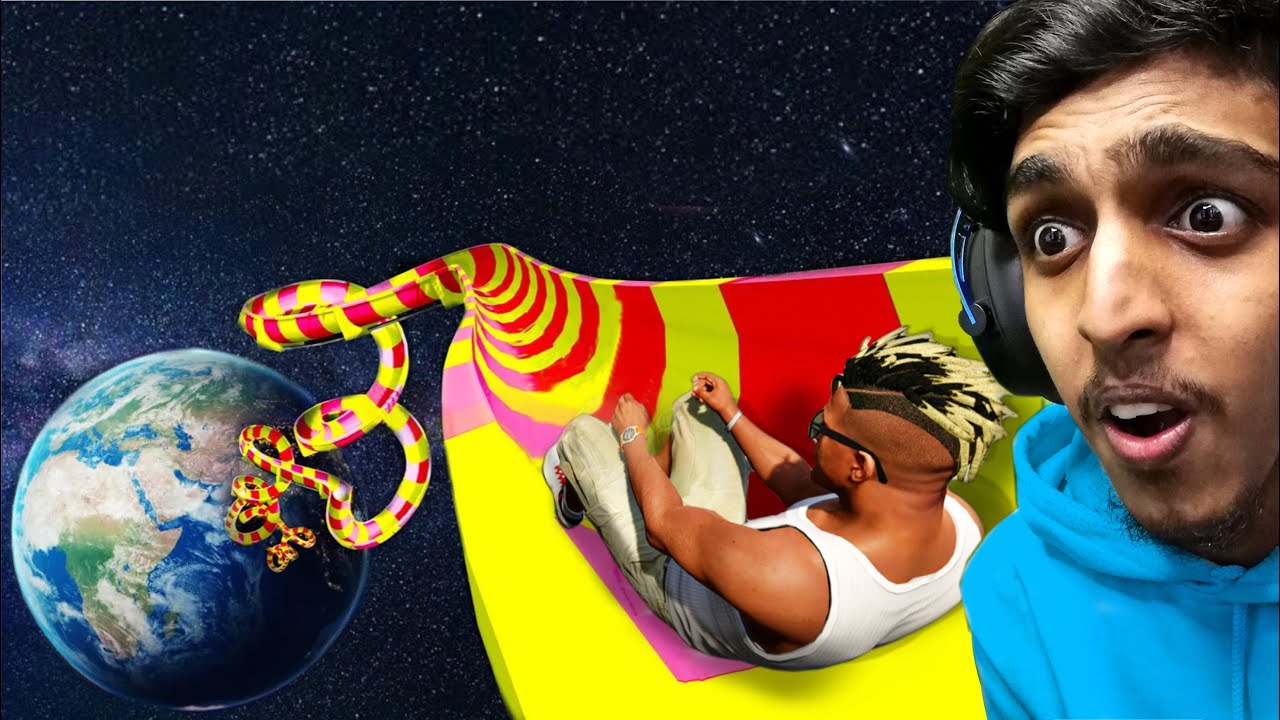 GTA 5 : I Made GIANT WATERSLIDE From SPACE 😍🔥 !!