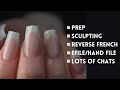 PREP, SCULPTING, REVERSE FRENCH, GLITTER, EFILING AND HAND FILING…..THIS VIDEO HAS IT ALL!