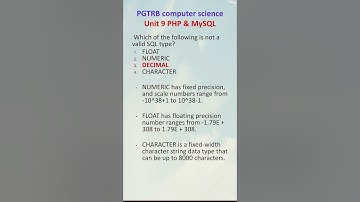 PHP and MySQL MCQ PGTRB computer instructor #pgtrbcs