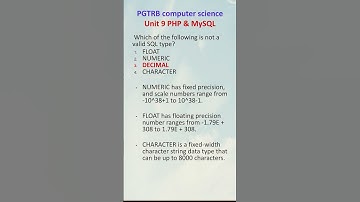PHP and MySQL MCQ PGTRB computer instructor #pgtrbcs