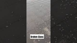 Broken Glass at the bus stop Skeifan Iceland