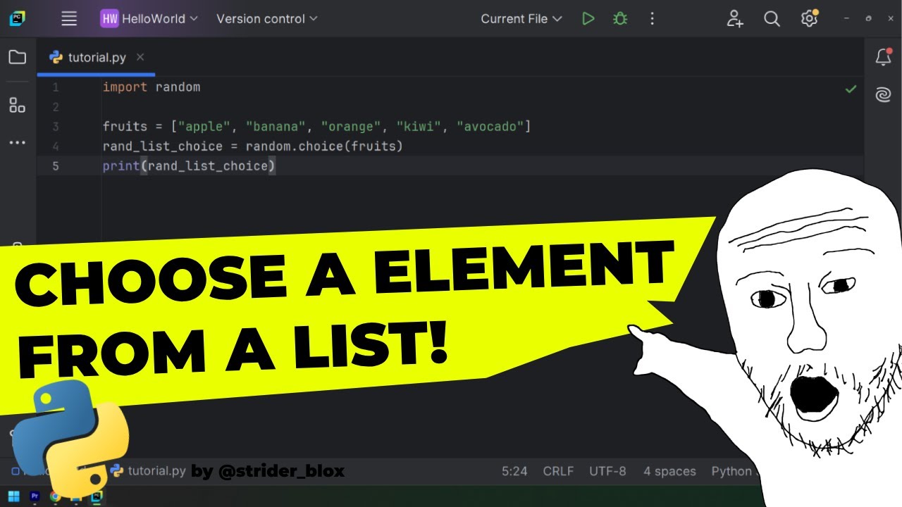 How to select ELEMENTS from lists in PYTHON! - YouTube