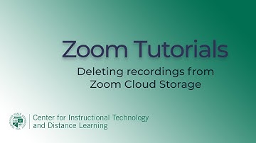 Deleting recordings from Zoom Cloud Storage