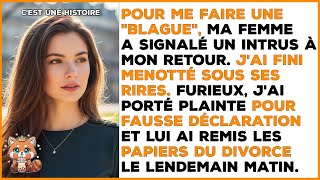 Quand je suis rentré tard du travail, ma femme a appelé la police pour un intrus.