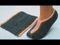 Slippers on two knitting needles without a seam on the sole  a detailed tutorial