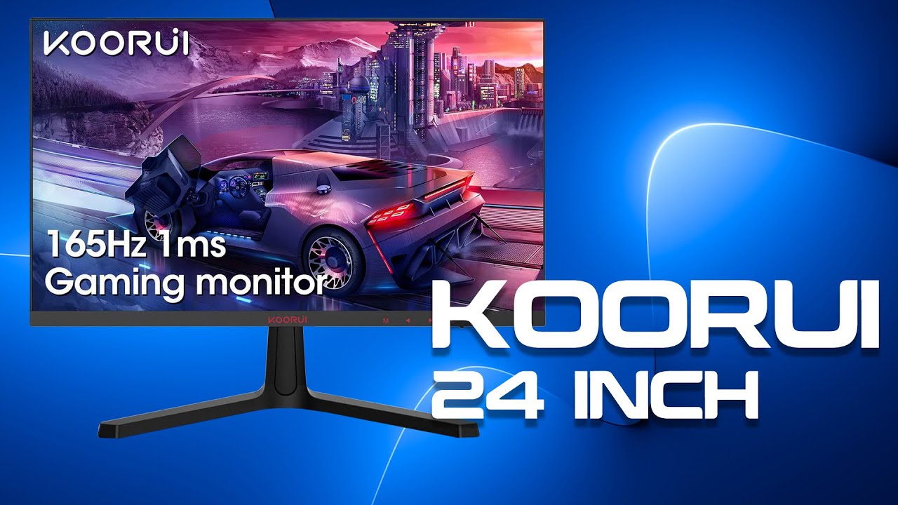 KOORUI 24 Inch Computer Monitor - FHD 1080P Gaming Monitor 165Hz VA 1ms  1800R LED Monitors with Ultra-Thin, HDMI X2 /DP, VESA Compatible, Tilt