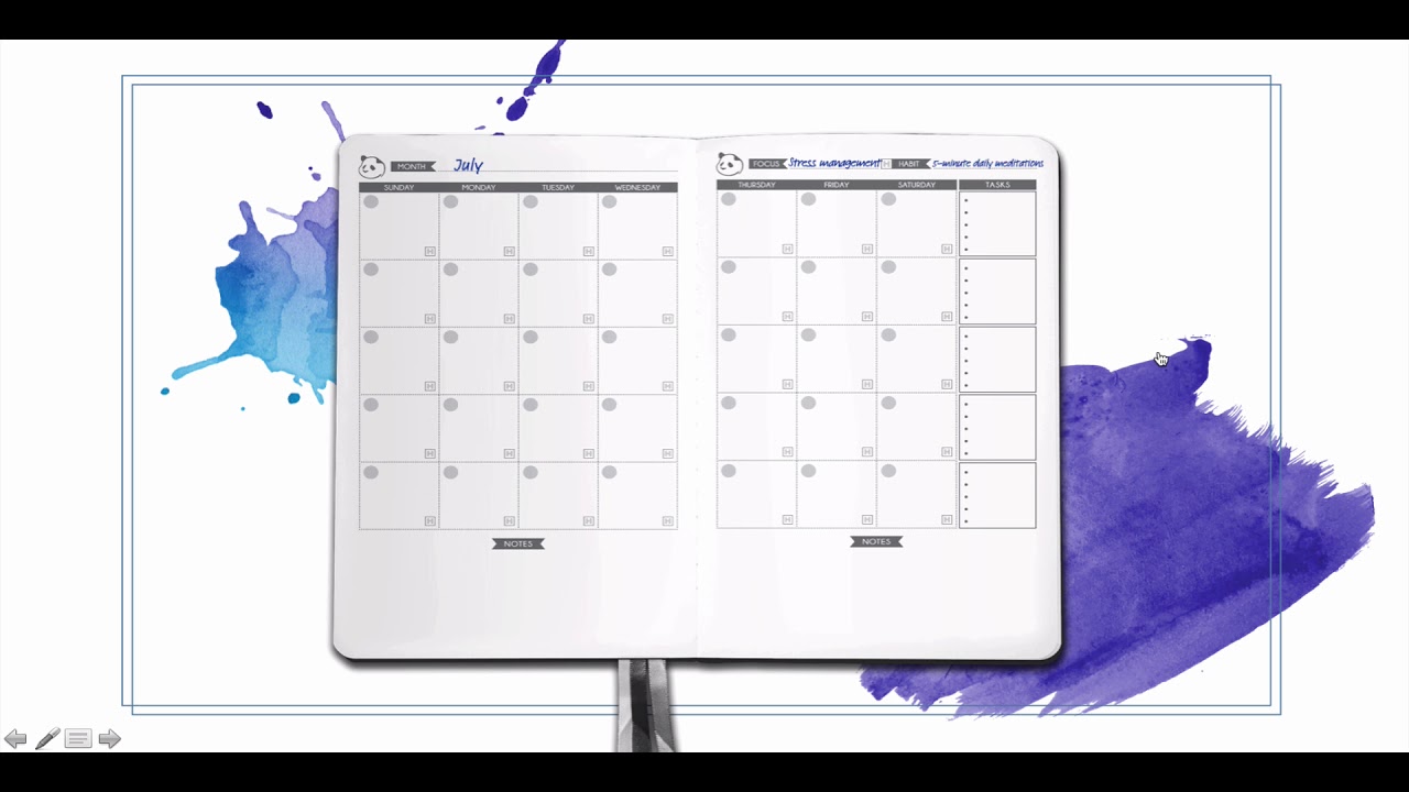 Panda Planner Venture Monthly Section YouTube