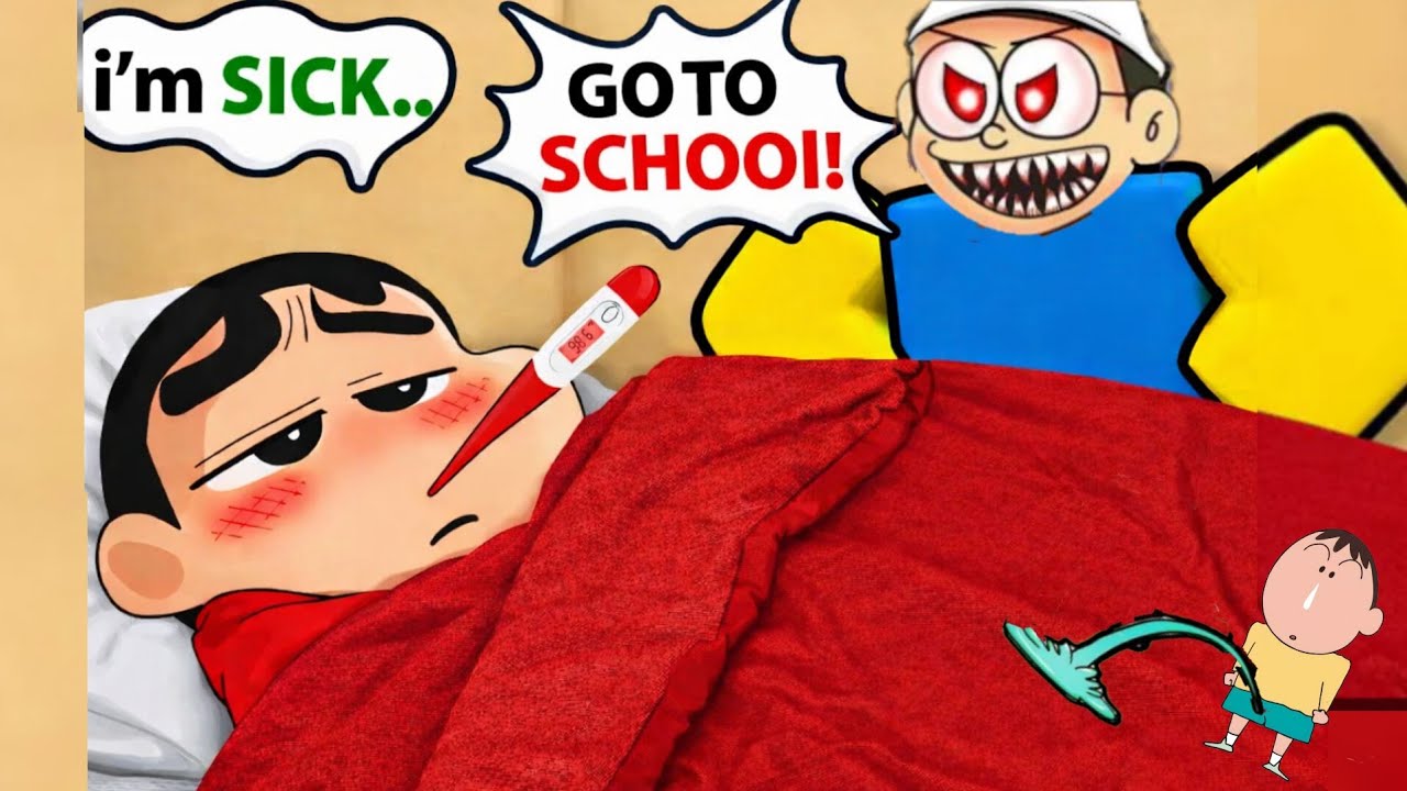 I Have A Fever Don't Sent Me School Today🤣 |Shinchan Nobita Friends Funny In Need More Heat 🤣