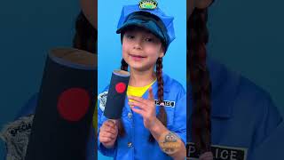 DIY Traffic Light Craft Fix with Kid Police Officer 🚦✂️ #shorts