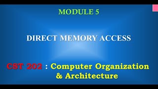 DMA-Direct Memory Access | M5_3 | CST 202 Computer Organisation and Architecture