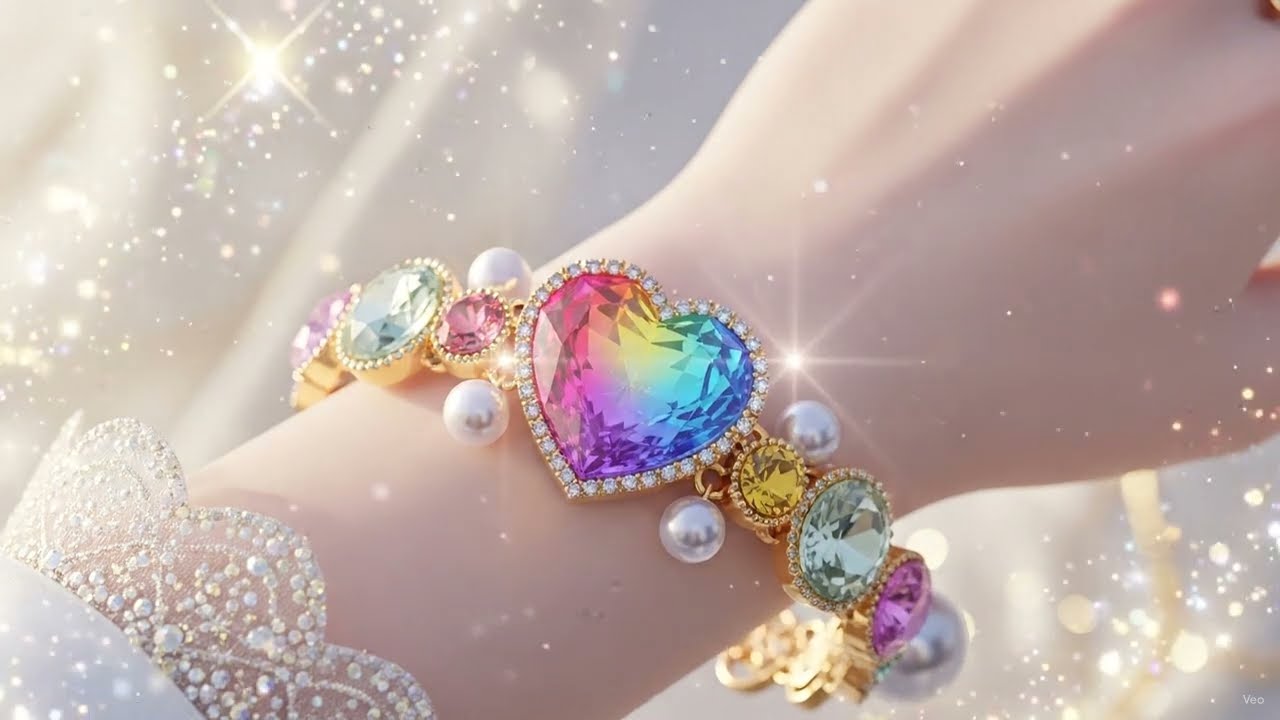 🌈レインボーハートブレスレット🌈Rainbow heart bracelet│AI