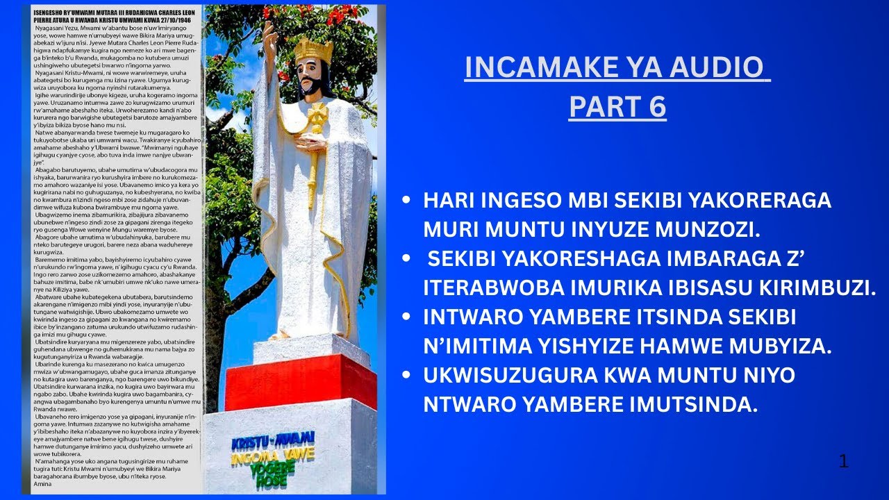 KURIMBUKA K'UBUBASHA BWASENYAGA UBUMWE BW'IMANA NA MUNTU // PART 6