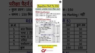 राजस्थान reet pre exam petten 2026🥰🥰