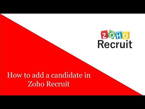 How to add a candidate in Zoho Recruit?
