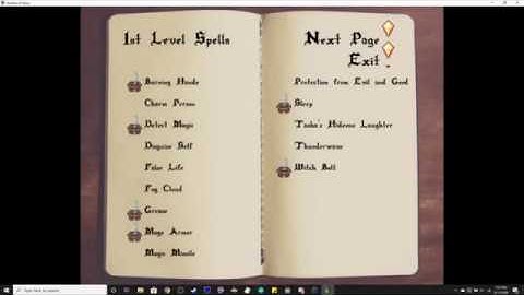 Alpha Demonstration of Spellbook in Hunters of Glory, a D&D RPG Maker MV Project