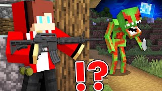 JJ and Mikey ESCAPE FROM MIKEY MONSTER at 3:00 AM in Minecraft Maizen