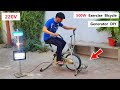 Simple 500W Bicycle Generator - Run 220V Bulbs, Halogens, Drill Machines or Grinders