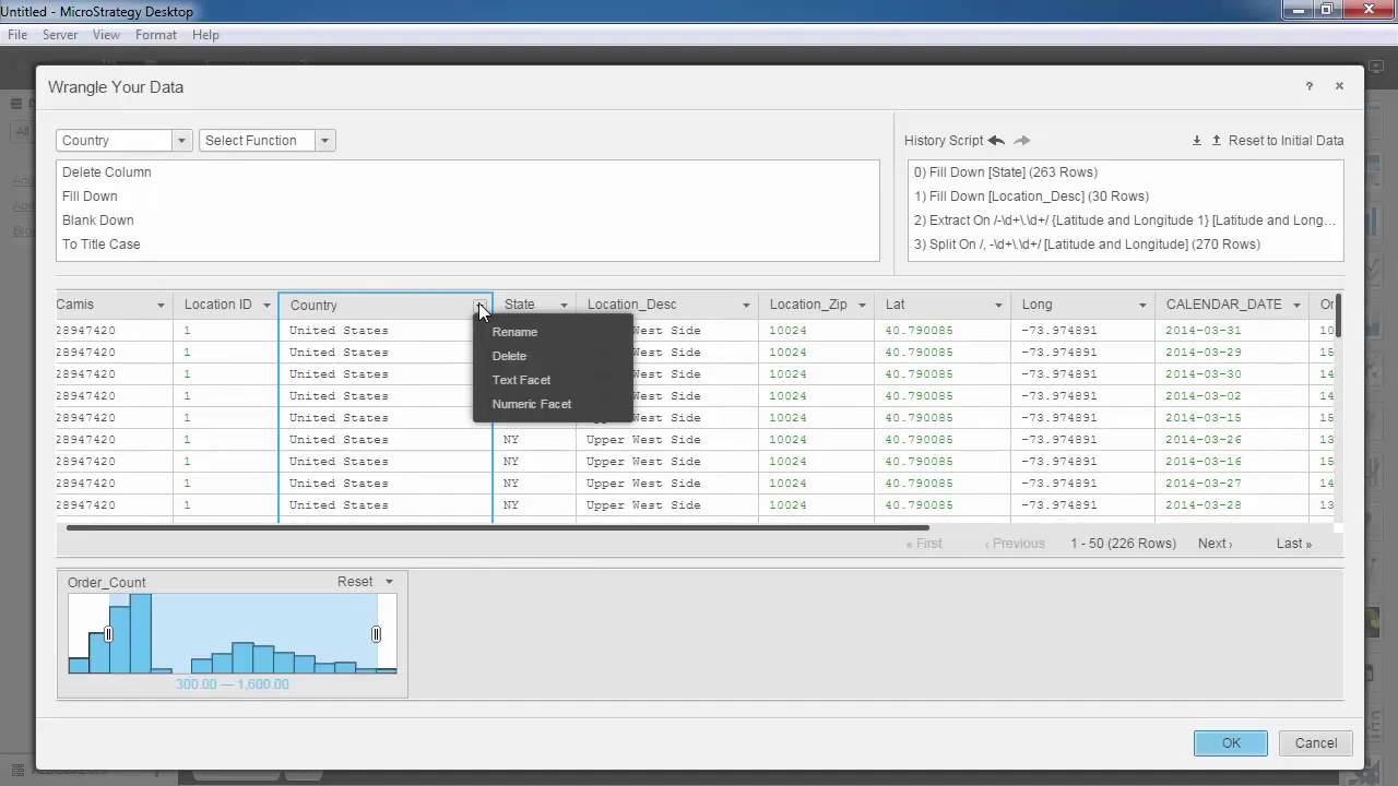 Profiling data with MicroStrategy