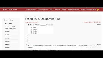 NPTEL Digital Circuits Week 10: Assignment 10 || Last date of submission is 02/10/24 @Study_Ease001