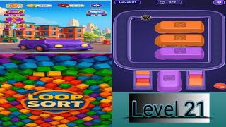 🚛 Loop sort  level 21 solution and walkthrough for gameplay 