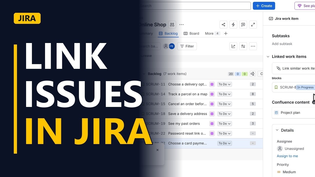 Link Issues in Jira: Blocks, Relates To, Duplicates