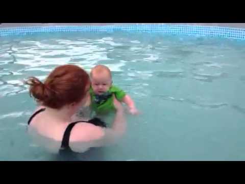 First time in the pool - YouTube