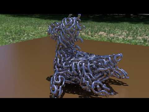 3d Reaction Diffusion in Houdini (better render)