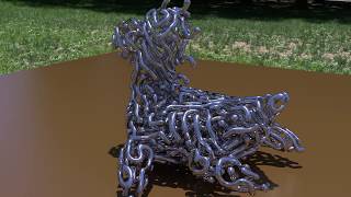 3d Reaction Diffusion in Houdini (better render)