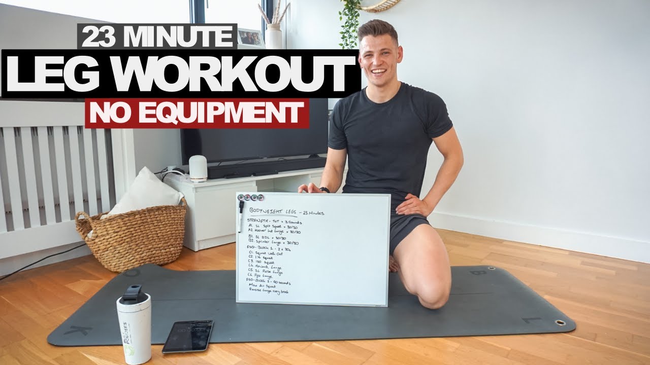 23 Minute LEG WORKOUT | No Equipment | At Home - YouTube