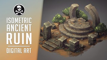ISOMETRIC ANCIENT RUIN in Photoshop! Digital Drawing Process ● SephirothArt