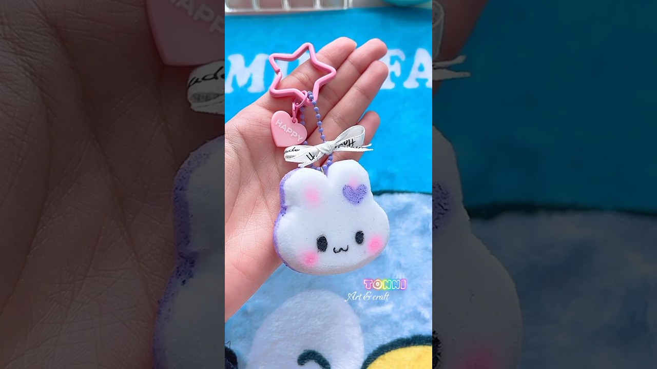 DIY easy bunny keychain (miniature craft) 
